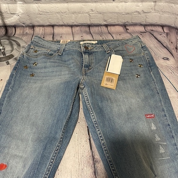 Levi’s NWT 535 stars and hearts super skinny Stretch jeans size 12 New With Tag - Picture 6 of 10
